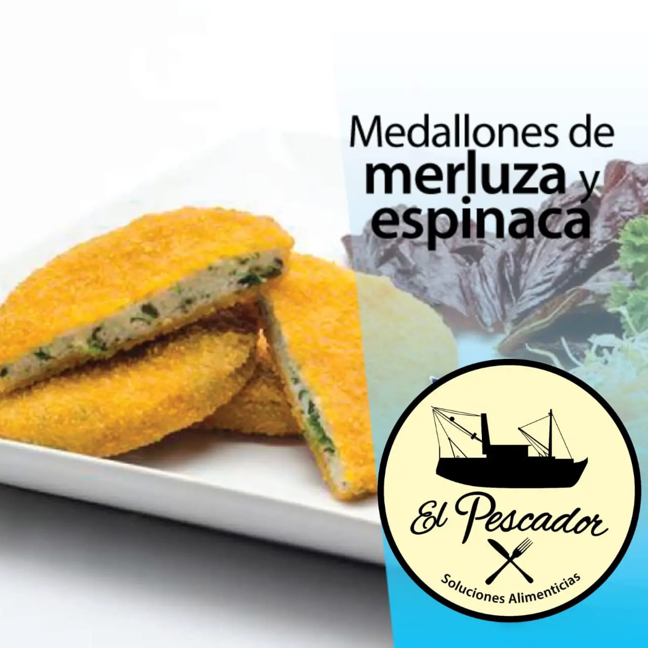 Delivery de Medallones de Merluza y Espinaca Rebozados a domicilio | El Pescador Multiconsumo
